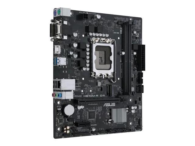 ASUS PRIME H610M-R D4 Intel H610 (LGA 1700) micro-ATX motherboard with DDR4, PCIe 4.0, M.2 slot, Realtek 1 Gb network card,USB 3.2 Gen 1 interface,...