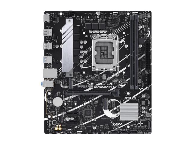 ASUS PRIME B760M-R D4 Intel B760 (LGA 1700) micro-ATX motherboard, Advanced AI PC ready, PCIe 4.0, DDR4, two PCIe 4.0 M.2 slots, Realtek 2.5Gb...