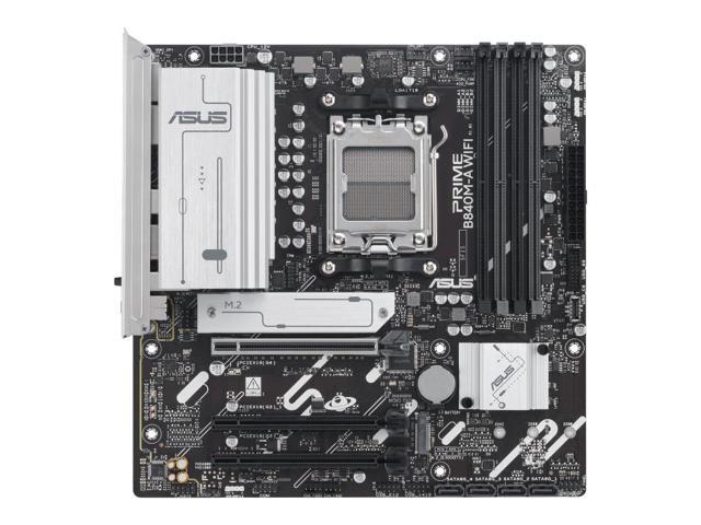 ASUS PRIME B840M-A WIFI AMD B840 (AM5 Socket) micro-ATX motherboard, DDR5, PCIe 4.0 Ready, three M.2 slots, Wi-Fi 6E,Realtek 2.5Gb Ethernet, Dual...