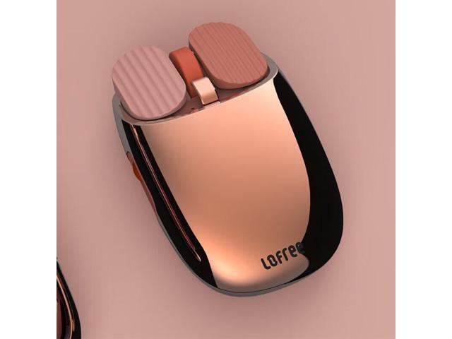 LOFREE Rose Gold Potato Chip Mouse - Wireless Bluetooth 2.4G, Multi-Gesture Support, Rechargeable, Multi-System Compatible for Office, PC, Mac, Laptop