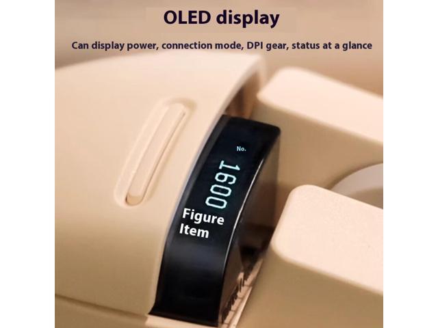 LOFREE small warped mouse wired / wireless bluetooth three-mode mouse wireless mouse OLED display DPI home office portable mouse retro gray [ can...