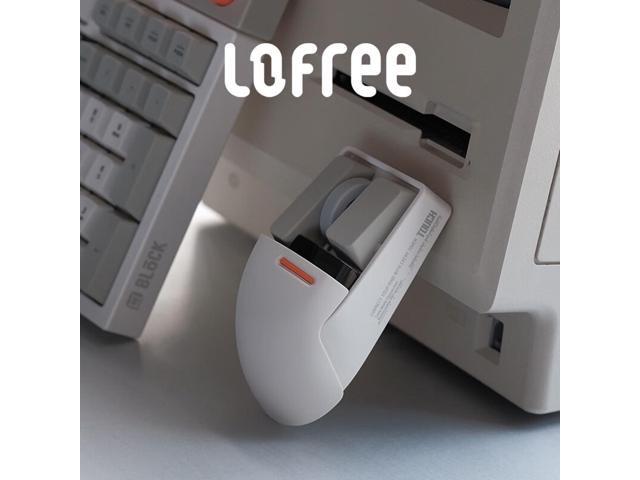 LOFREE small warped mouse wired / wireless bluetooth three-mode mouse wireless mouse OLED display DPI home office portable mouse retro gray [ can...