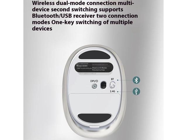 LOFREE Peacock Bluetooth Wireless Mouse - Magnetic Nail Customization, Electroplated Body, 2 Modes (Bluetooth/Wired), 5 DPI Sensitivity (800-3600),...