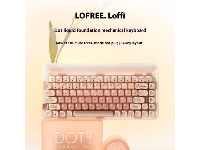 LOFREE OE914 Tri-Mode Mechanical Keyboard - 84-Key Wireless Bluetooth 5.3/2.4G/USB-C, Hot-Swappable Gateron Switch, Makeup-Inspired Gradient...