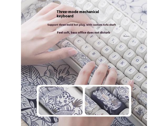 LOFREE Xiao Qiao 100-Key Tofu Switch Mechanical Keyboard & Mouse Set - 3-Mode Wireless Bluetooth/2.4G/Wired, Mystic Realm Theme, PBT Keycaps,...