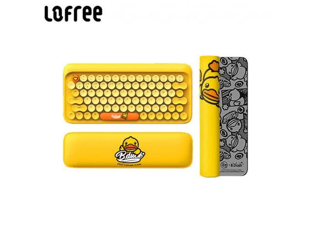 LOFREE Yellow Duck Dot Mechanical Keyboard Hand Pillow Reversible Pad Set - Bluetooth Wireless, 4x NiMH Battery Capacity, Adjustable Backlighting,...