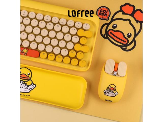 LOFREE Yellow Duck Dot Mechanical Keyboard Hand Pillow Reversible Pad Set - Bluetooth Wireless, 4x NiMH Battery Capacity, Adjustable Backlighting,...