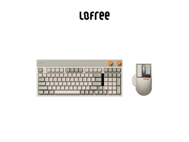 LOFREE Cubic 98-Key 3-Mode Hot Swappable Mechanical Keyboard - Slab Mount, PBT Keycaps, Rotary Knobs, Visual Status Panel, Multi-Device (5...