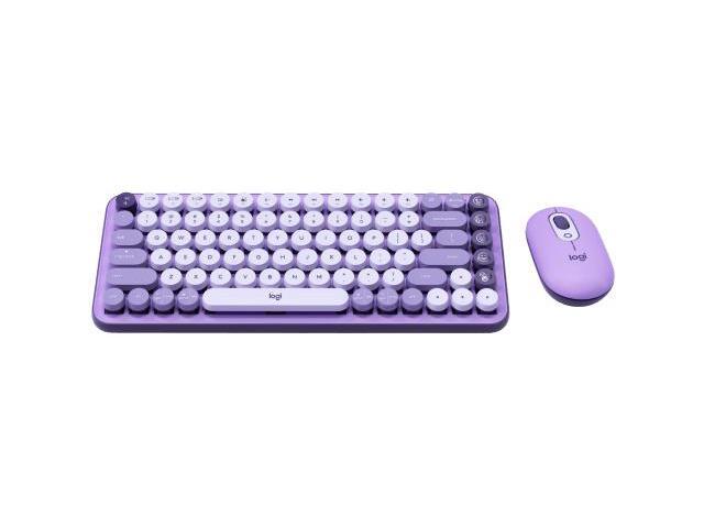 Logitech POP Keys Starry Purple Wireless Combo - Mechanical Typing Experience with Emoji Shortcuts, Multi-OS Compatibility