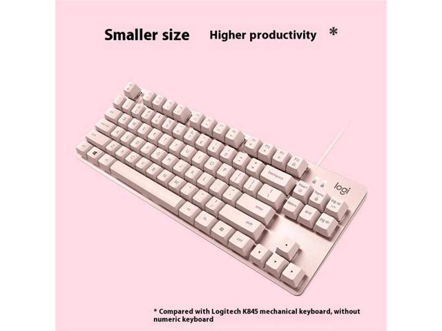 Logitech K835 TKL pink MECHANICAL Wired Mechanical Gaming Keyboard, Curved Keycaps, 84-Key Compact Design, Aluminum, 12 Dual Function FN...
