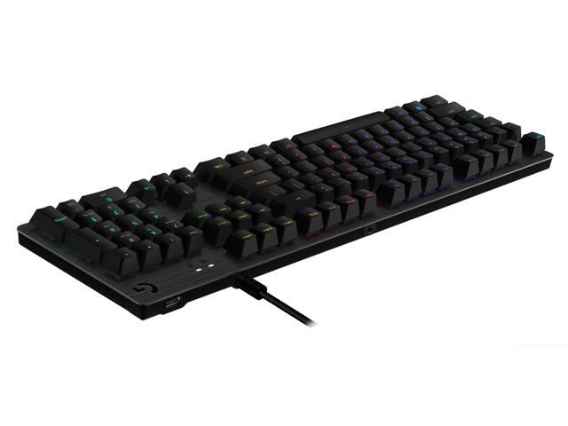 Logitech G512 LIGHTSYNC RGB Mechanical Gaming Keyboard, Carbon Fiber English Layout GX Switches, Aircraft Grade Aluminum Alloy, 26 Keys Punchless,...