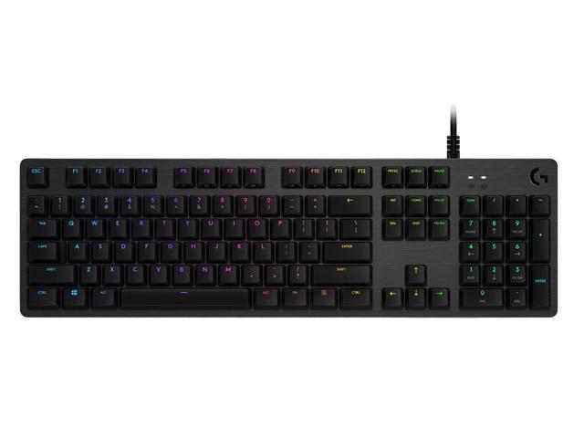 Logitech G512 LIGHTSYNC RGB Mechanical Gaming Keyboard, Carbon Fiber English Layout GX Switches, Aircraft Grade Aluminum Alloy, 26 Keys Punchless,...