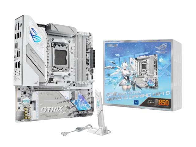 ASUS ROG Strix B850-G Gaming WiFi S AMD AM5 B850 mATX white Motherboard with 14+2+1 power stages, DDR5 support with AEMP, WIFI 7,4x M.2, PCIe 5.0...