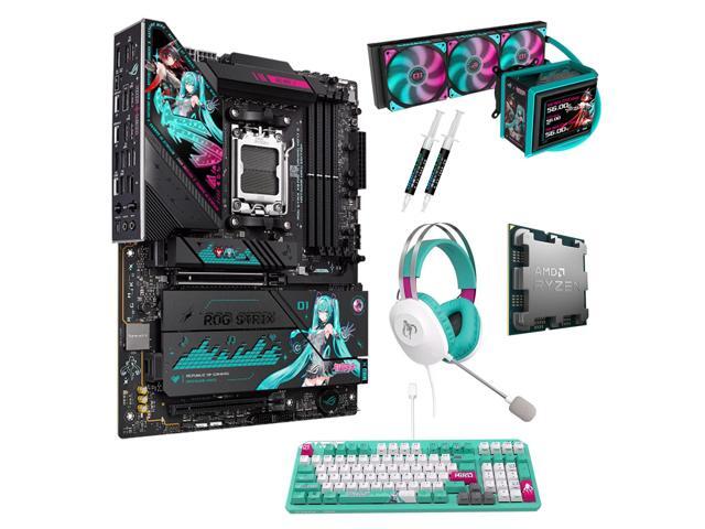 ASUS ROG STRIX X870E-H S MIKU motherboard & CPU & Cooler& Combo, GAMING WIFI7 HATSUNE MIKU EDITION, AMD X870E ATX motherboard, Core Flex, DDR5, PCIe...