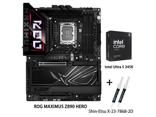 ASUS ROG MAXIMUS Z890 HERO motherboard & Intel Core Ultra 5 245K CPU Comb, Z890 LGA 1851 ATX, AI PC-ready, 22+2+1+2 stages, DDR5, WiFi 7,...