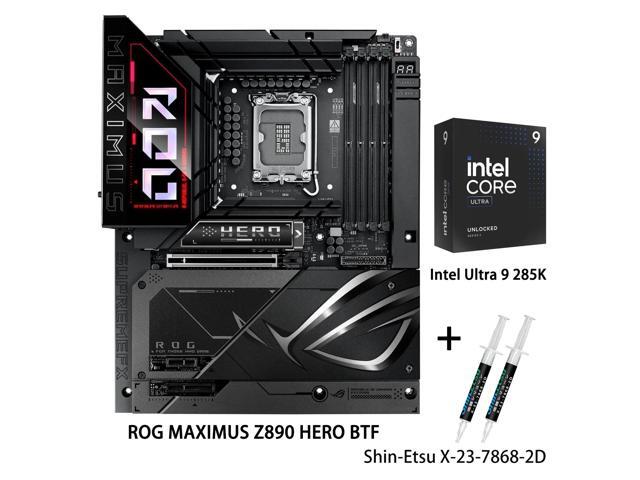 ASUS ROG MAXIMUS Z890 HERO BTF motherboard & Intel Core Ultra 9 285K CPU Comb, Z890 LGA 1851 ATX, hidden-connector design, AI PC Ready, DDR5, WiFi...
