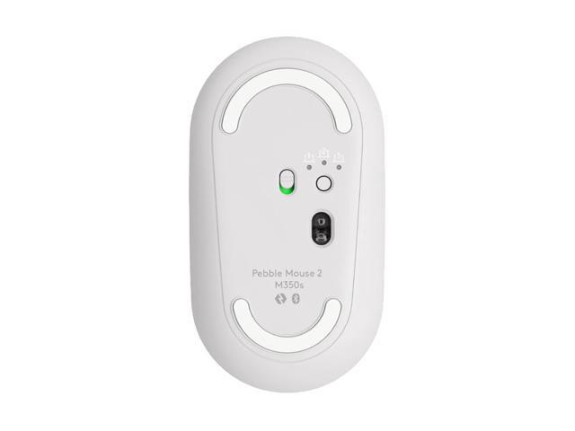 Logitech Pebble 2 M350s Mouse, Slim, Compact design, Bluetooth Wireless, Customizable button, Multi-device pairing - Tonal White
