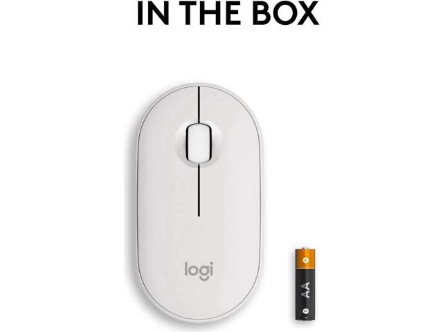 Logitech Pebble 2 M350s Mouse, Slim, Compact design, Bluetooth Wireless, Customizable button, Multi-device pairing - Tonal White