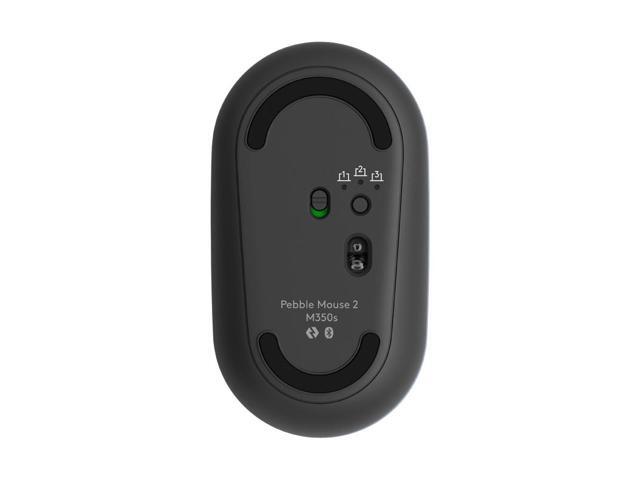 Logitech Pebble 2 M350s Mouse, Slim, compact Bluetooth Wireless, customizable button, Multi-device pairing, Black, Graphite