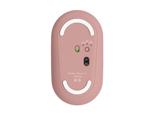 Logitech Pebble 2 M350s Mouse, Slim, compact Bluetooth Wireless, customizable button, Multi-device pairing, Tonal Rose