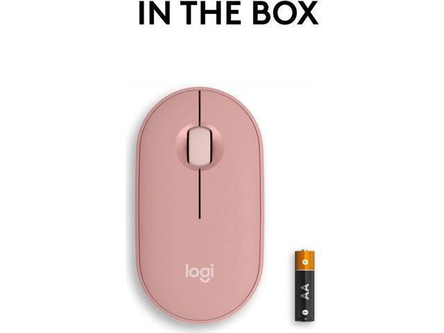 Logitech Pebble 2 M350s Mouse, Slim, compact Bluetooth Wireless, customizable button, Multi-device pairing, Tonal Rose
