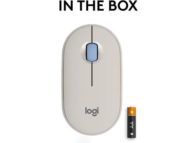 Logitech Pebble 2 M350s Mouse, Slim, compact Bluetooth Wireless, customizable button, Multi-device pairing, Tonal Sand