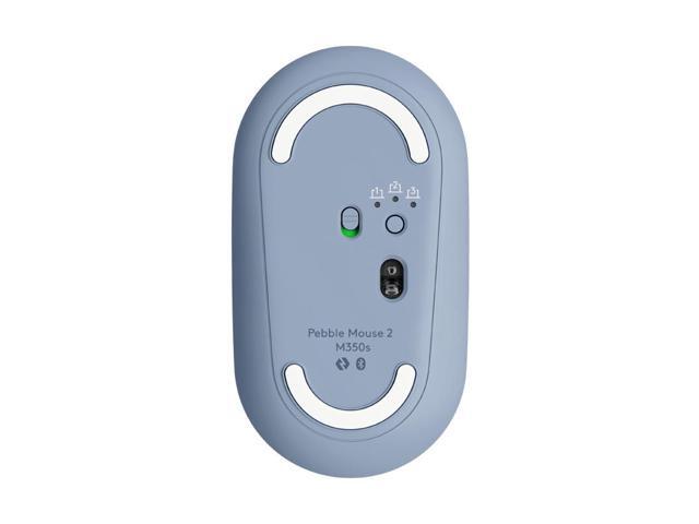 Logitech Pebble 2 M350s Mouse, Slim, compact Bluetooth Wireless, customizable button, Multi-device pairing, Tonal Blue