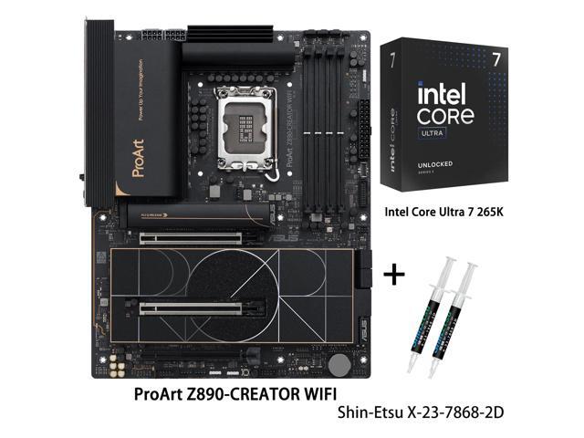 ASUS ProArt Z890-CREATOR WIFI Motherboard & Intel Core Ultra 7 265K CPU Comb, Z890 LGA 1851 ATX, 16+2+1+2 stages, PCIe 5.0, DDR5, Thunderbolt 5...