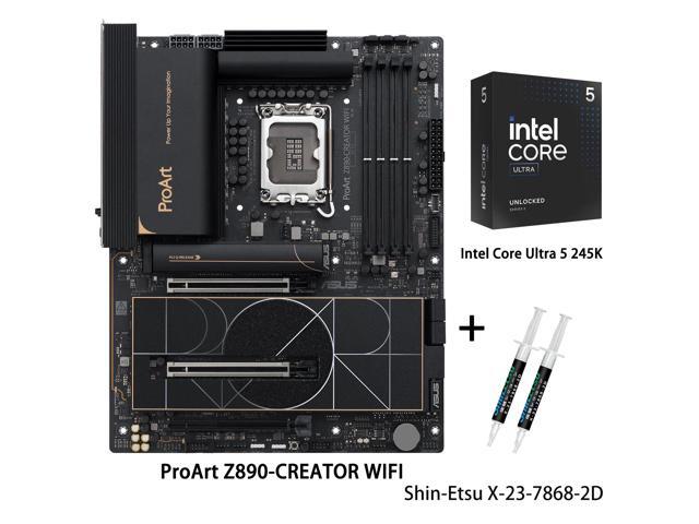ASUS ProArt Z890-CREATOR WIFI Motherboard & Intel Core Ultra 5 245K CPU Comb, Z890 LGA 1851 ATX, 16+2+1+2 stages, PCIe 5.0, DDR5, Thunderbolt 5...