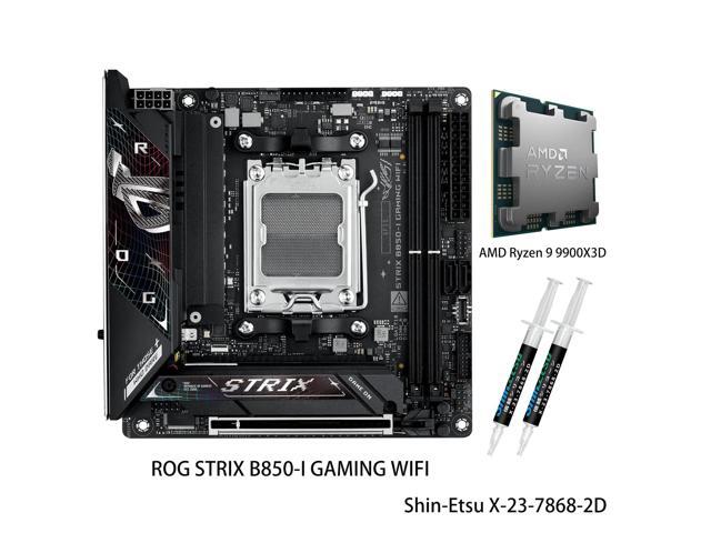 ASUS ROG Strix B850-I Gaming WiFi Motherboard & AMD Ryzen 9 9900X3D CPU Combo, AM5 Mini mITX 10+2+1 Stages, DDR5, 2.5G LAN, WiFi 7, 2X M.2, PCIe...