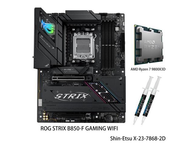 ASUS ROG STRIX B850-F GAMING WIFI motherboard & AMD Ryzen 7 9800X3D CPU Combo, AM5 B850-F ATX 16+2+2 power stages, AI PC, DDR5 AEMP, WiFi 7, 4x...