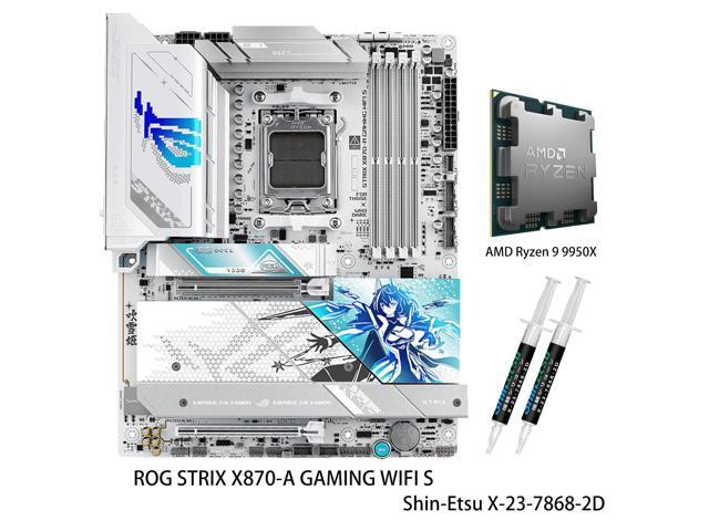 ASUS ROG STRIX X870-A GAMING WIFI S motherboard & AMD Ryzen 9 9950X CPU Combo, AMD AM5 X870 ATX motherboard 16+2+2 power stages, DDR5 AEMP, WiFi 7,...