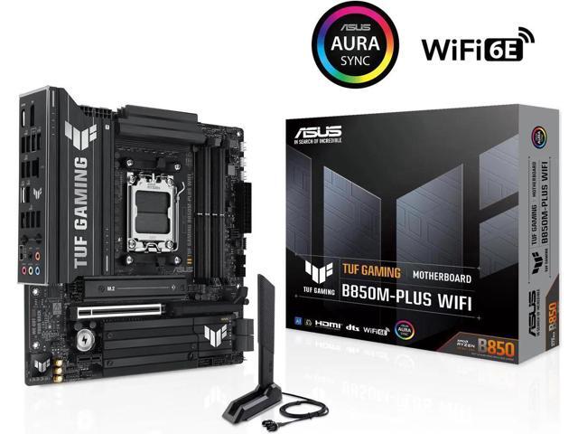 ASUS TUF GAMING B850M-PLUS WIFI Motherboard & AMD Ryzen 9 9900X3D CPU Combo, AMD AM5 B850 mATX, 14+2+1 80A DrMOS stages, DDR5, PCIe 5.0, 3x M.2,...