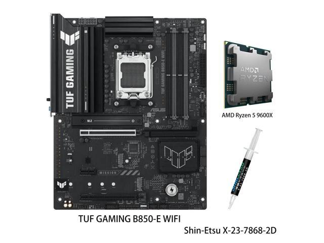 ASUS TUF GAMING B850-E WIFI, Motherboard & AMD Ryzen 5 9600X CPU Combo, AMD AM5 B850 ATX motherboard, DDR5,PCIe 5.0 Ready, M.2 slots x3, Wi-Fi 6E,.