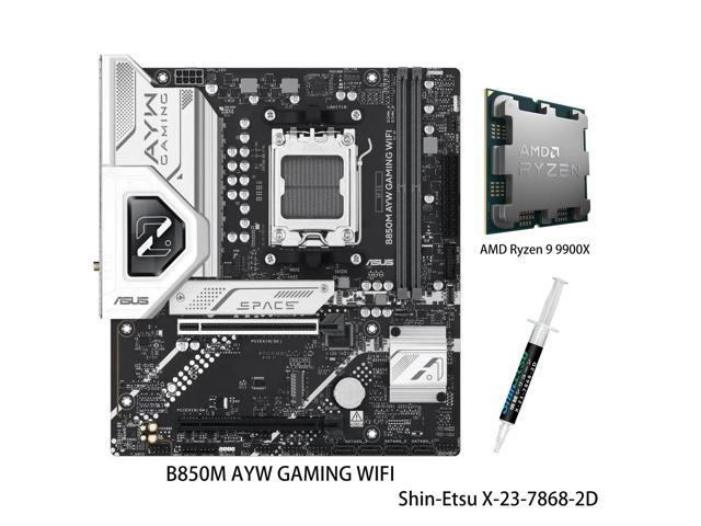 ASUS B850M AYW GAMING WIFI Motherboard & AMD Ryzen 9 9900X CPU Combo, AMD B850 micro-ATXmotherboard AM5, DDR5, PCle 5.0Ready, Wi-Fi 6,Realtek 2.5Gb...