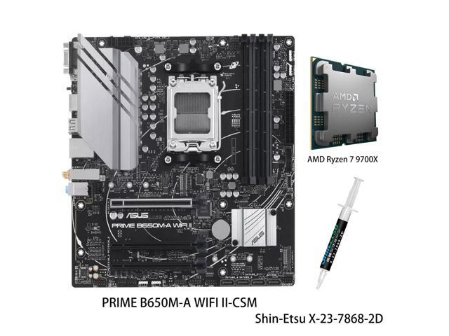 ASUS PRIME B650M-A WIFI II-CSM Motherboard & AMD Ryzen 7 9700X CPU Combo, AMD B650 Mini-ITX Motherboard, DDR5, PCIe 5.0 M.2, Wi-Fi 6, DisplayPort,.