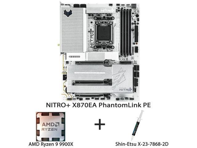 Sapphire NITRO+ X870EA PhantomLink PE Motherboard + AMD Ryzen 9 9900X CPU Combo, AM5, DDR5, PCIe 5.0, WiFi 7