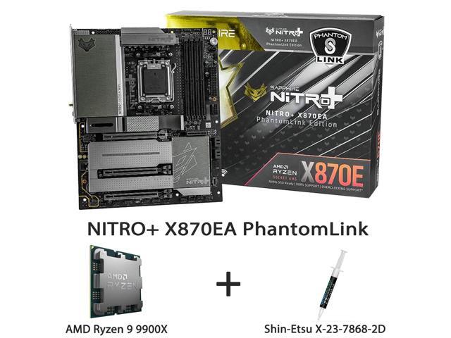 Sapphire NITRO+ X870EA PhantomLink AM5 ATX Motherboard + AMD Ryzen 9 9900X 12-Core 24-Thread Zen5 CPU Combo 16+2+1 90A Power, WiFi 7, 5G LAN,...