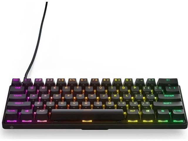 SteelSeries Apex Pro Mini Black 60% Wired Mechanical Gaming Keyboard, OmniPoint 2.0 Adjustable Switches, 0.1-4.0mm Actuation, Hot-Swappable,.