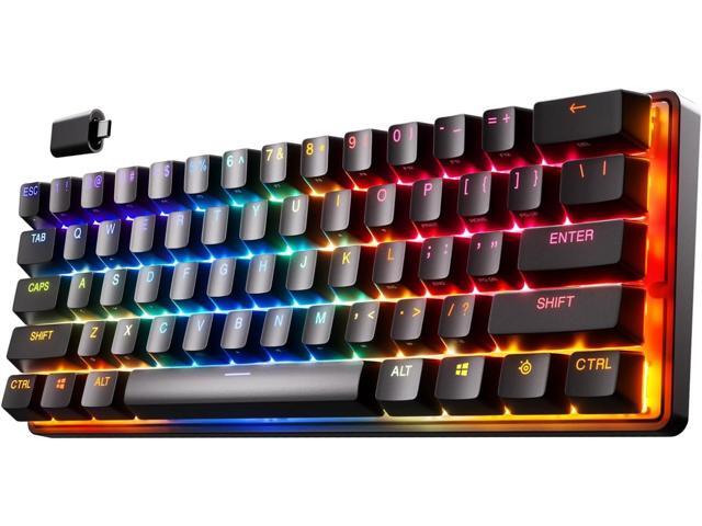 SteelSeries Apex Pro Mini WL Black 60% Wireless Mechanical Gaming Keyboard, OmniPoint 2.0 Adjustable Switches, 2.4GHz+Bluetooth, 0.1-4.0mm.
