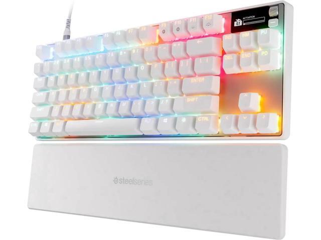 SteelSeries Apex Pro TKL Gen 3 White Tenkeyless Wired Mechanical Gaming Keyboard, OmniPoint 3.0 Adjustable Switches, 0.1-4.0mm Actuation,.