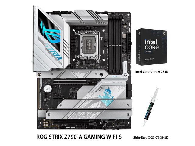 ASUS ROG STRIX Z790-A GAMING WIFI S Motherboard & Intel Ultra 9 285K CPU Combo, Z790 LGA 1700 ATX Motherboard, Advanced AI PC-ready, 16+1+2stages,...