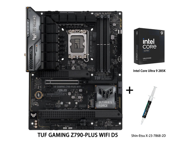 ASUS TUF GAMING Z790-PLUS WIFI D5 Motherboard & Intel Ultra 9 285K CPU Combo, LGA 1700(Intel14th & 13th & 12th Gen) ATX gaming motherboard, PCIe...