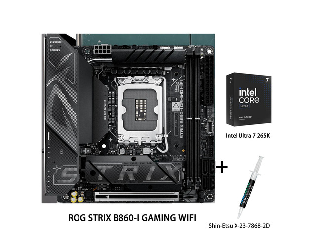 ASUS ROG STRIX B860-I GAMING WIFI Motherboard & Intel Ultra 7 265K CPU Combo,B860 LGA 1851 mITX Mini-ITX motherboard, Intel Core Ultra Series 2...
