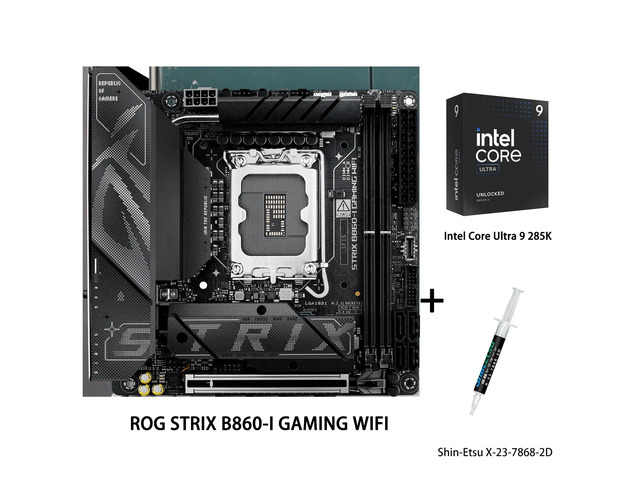 ASUS ROG STRIX B860-I GAMING WIFI Motherboard & Intel Ultra 9 285K CPU Combo,B860 LGA 1851 mITX Mini-ITX motherboard, Intel Core Ultra Series 2...