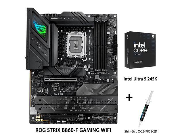ASUS ROG STRIX B860-F GAMING WIFI Motherboard & Intel Ultra 5 245K CPU Combo,Intel B860 LGA 1851 ATX motherboard,one Thunderbolt 4 port,ASUS AI...