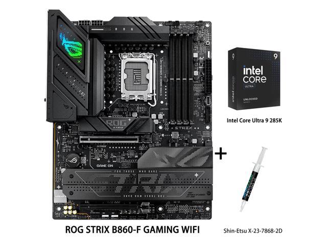 ASUS ROG STRIX B860-F GAMING WIFI Motherboard & Intel Ultra 9 285K CPU Combo,Intel B860 LGA 1851 ATX motherboard,one Thunderbolt 4 port,ASUS AI.