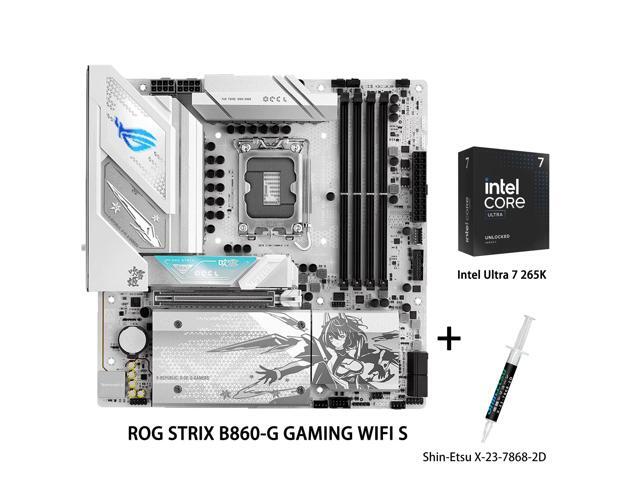 ASUS ROG STRIX B860-G GAMING WIFI S Motherboard & Intel Ultra 7 265K CPU Combo,Intel B860 LGA 1851 mATX motherboard,DDR5,M.2 quick release armor,...