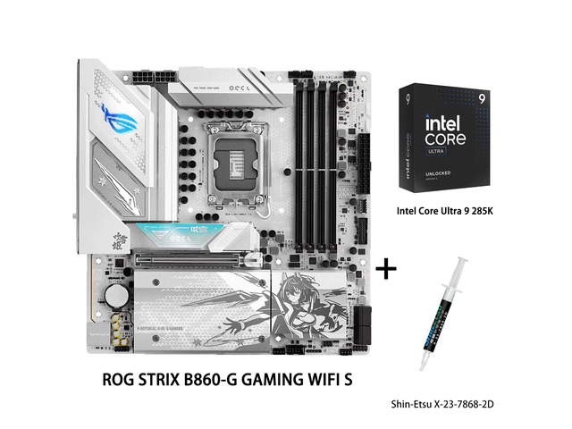 ASUS ROG STRIX B860-G GAMING WIFI S Motherboard & Intel Ultra 9 285K CPU Combo,Intel B860 LGA 1851 mATX motherboard,DDR5,M.2 quick release armor,...