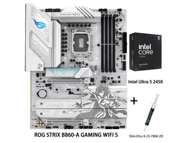 ASUS ROG STRIX B860-A GAMING WIFI S Motherboard & Intel Ultra 5 245K CPU Combo,Intel B860 LGA 1851 ATX DDR5 slot,4 M.2 slots,M.2 quick release.